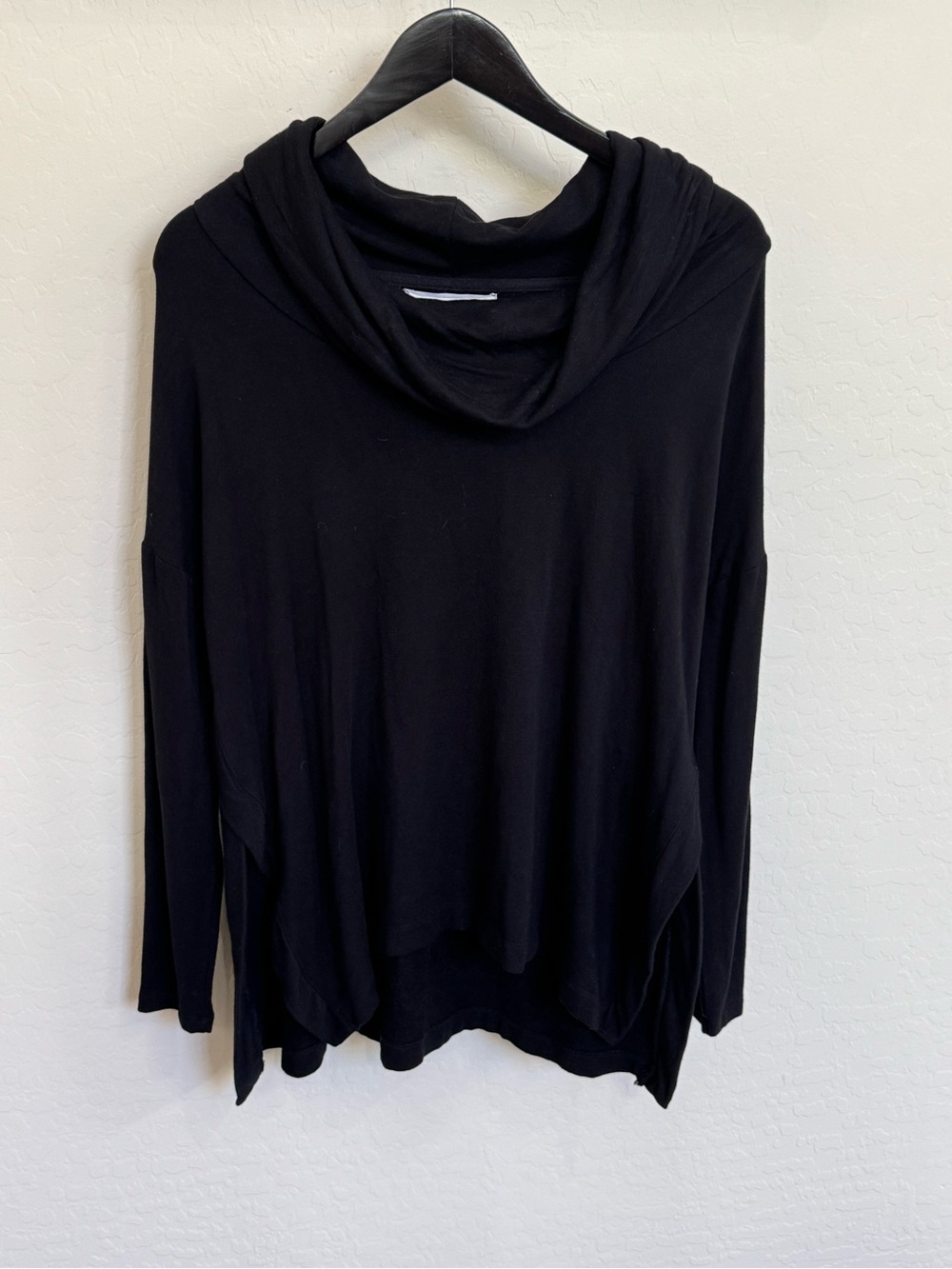 Workshop Republic Clothing Black Cowl Neck Long Sleeve Draped Top Size M